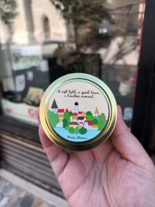 dišeča sveča z motivom Kranja