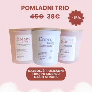 set dišečih sveč pomladni trio